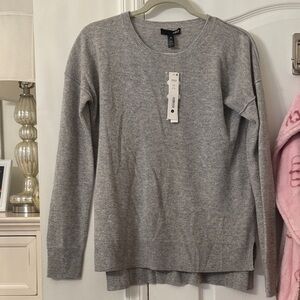 AQUA Light Gray Knit Pullover